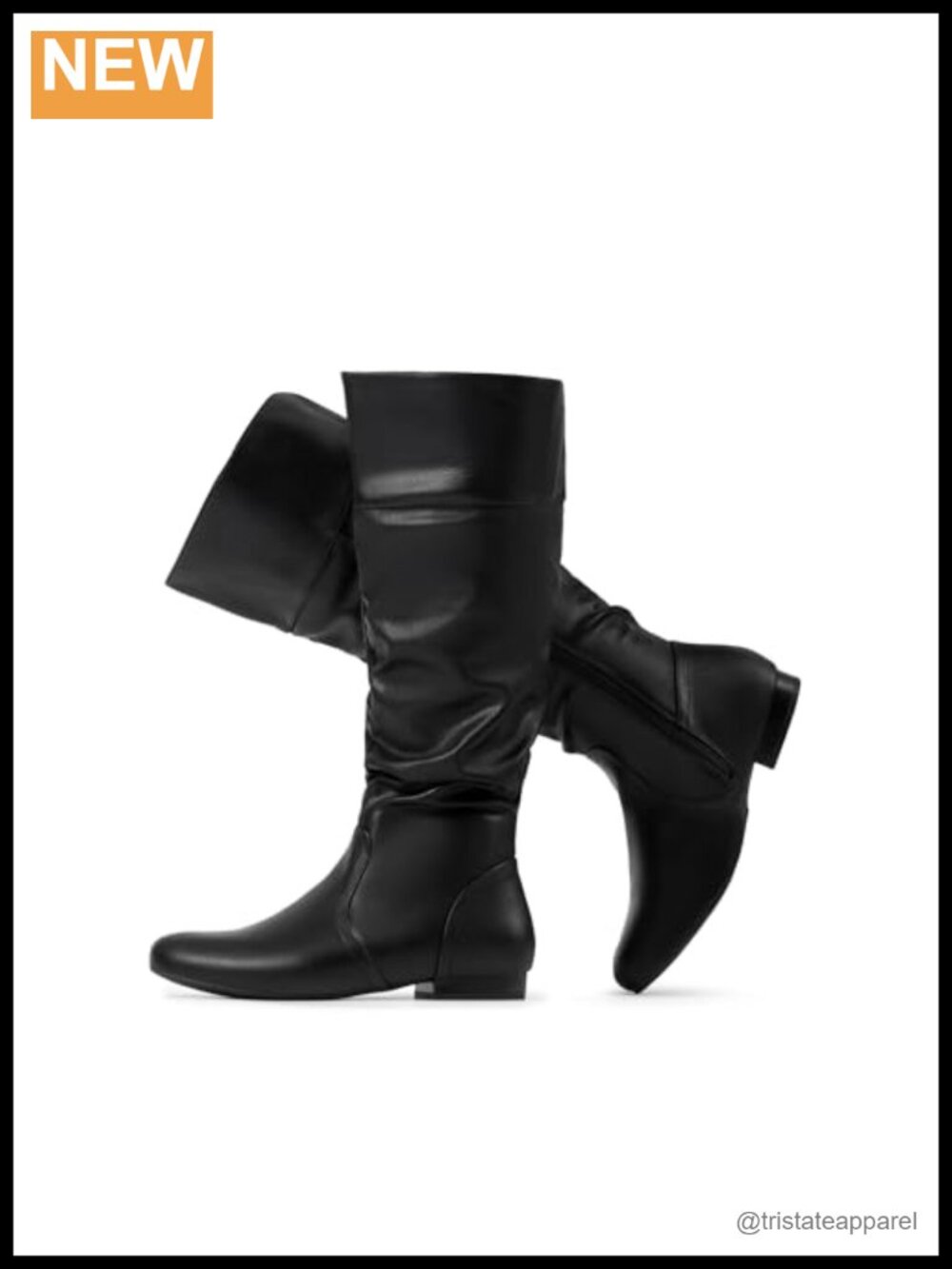Wide Calf Knee High Slouchy Boots with Side Zipper and Faux Fur Lining